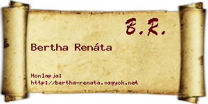 Bertha Renáta névjegykártya